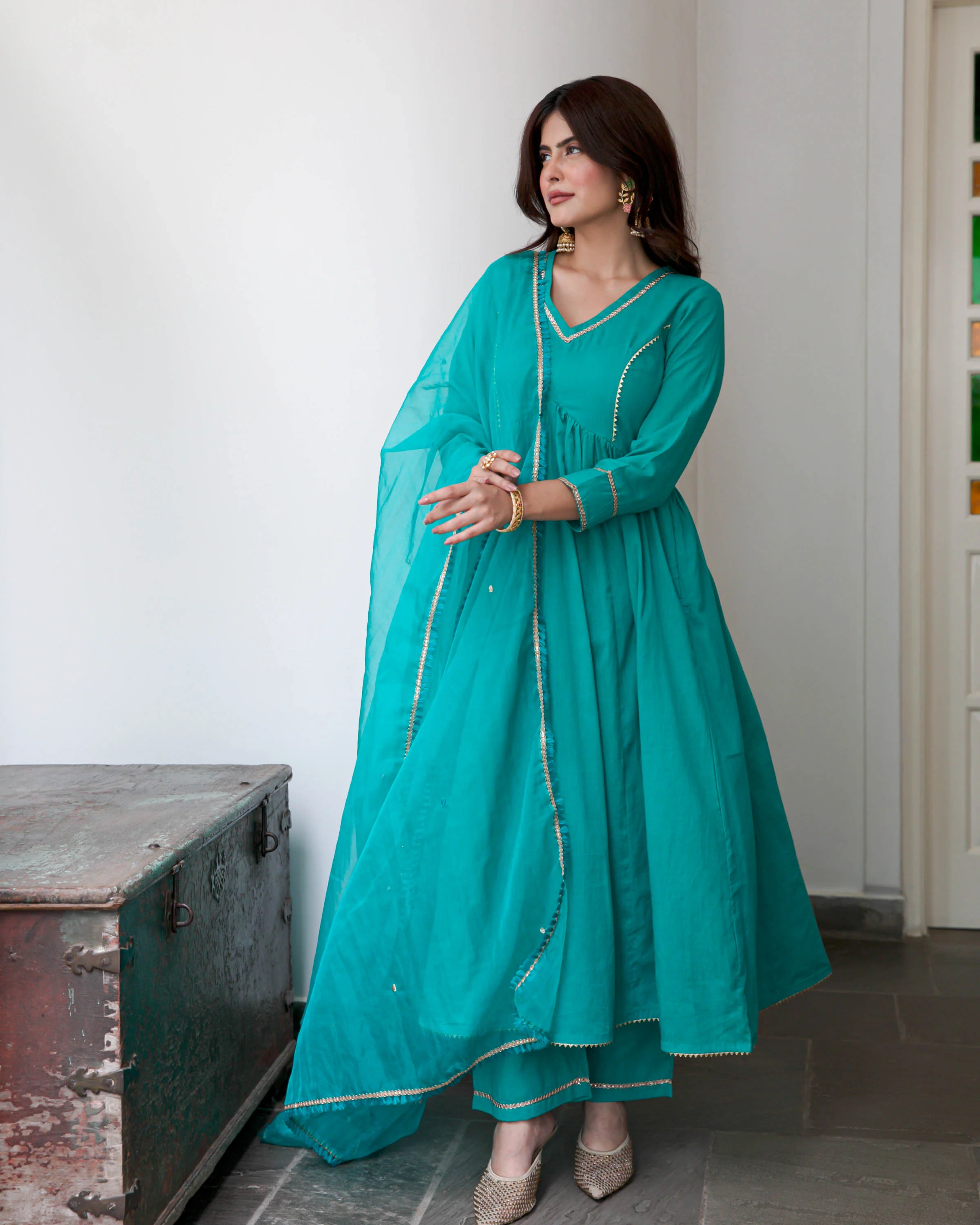 Seagreen Cotton Suit Set - Woolfily