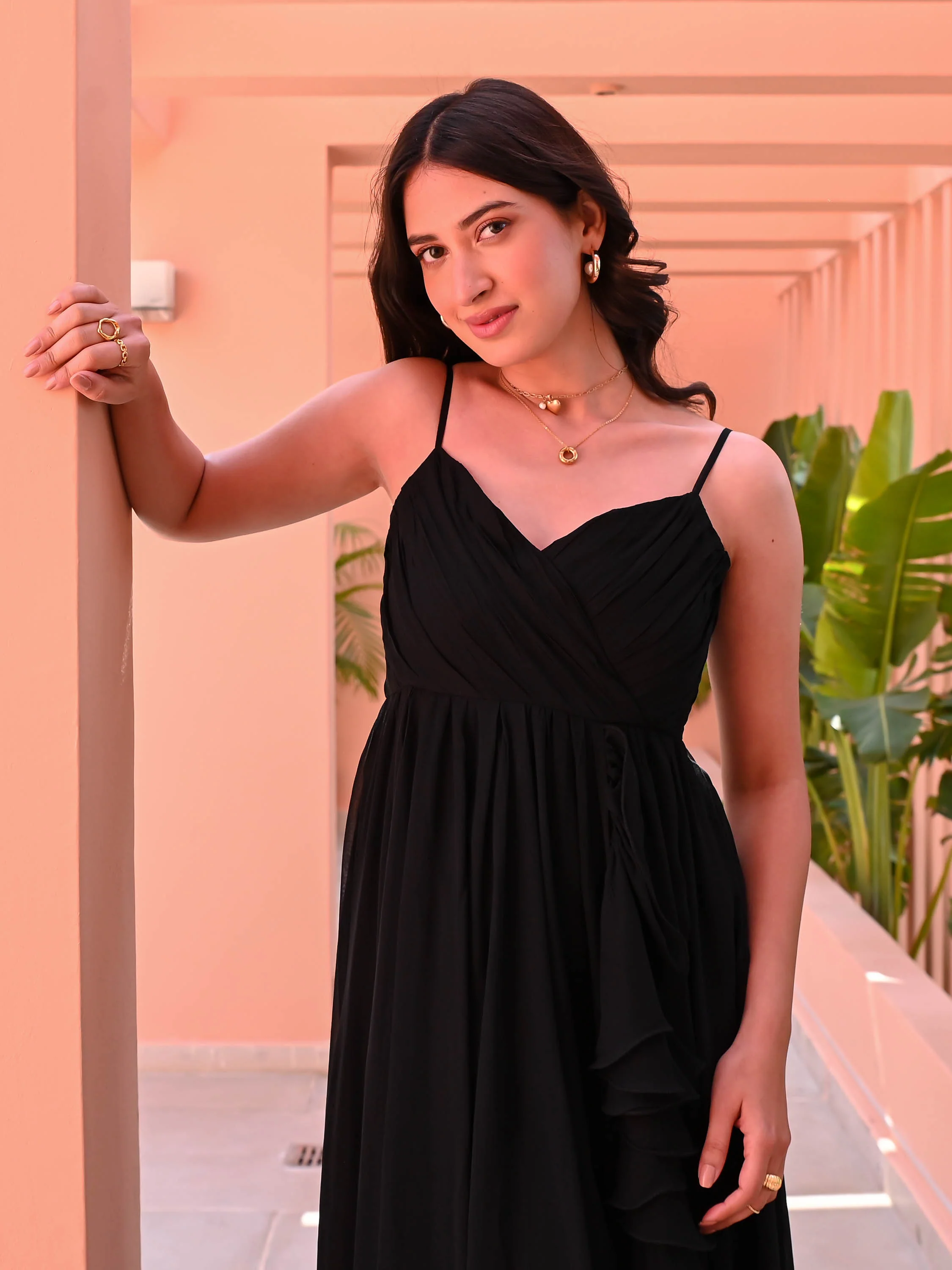 Black Criss Cross Dress - Woolfily