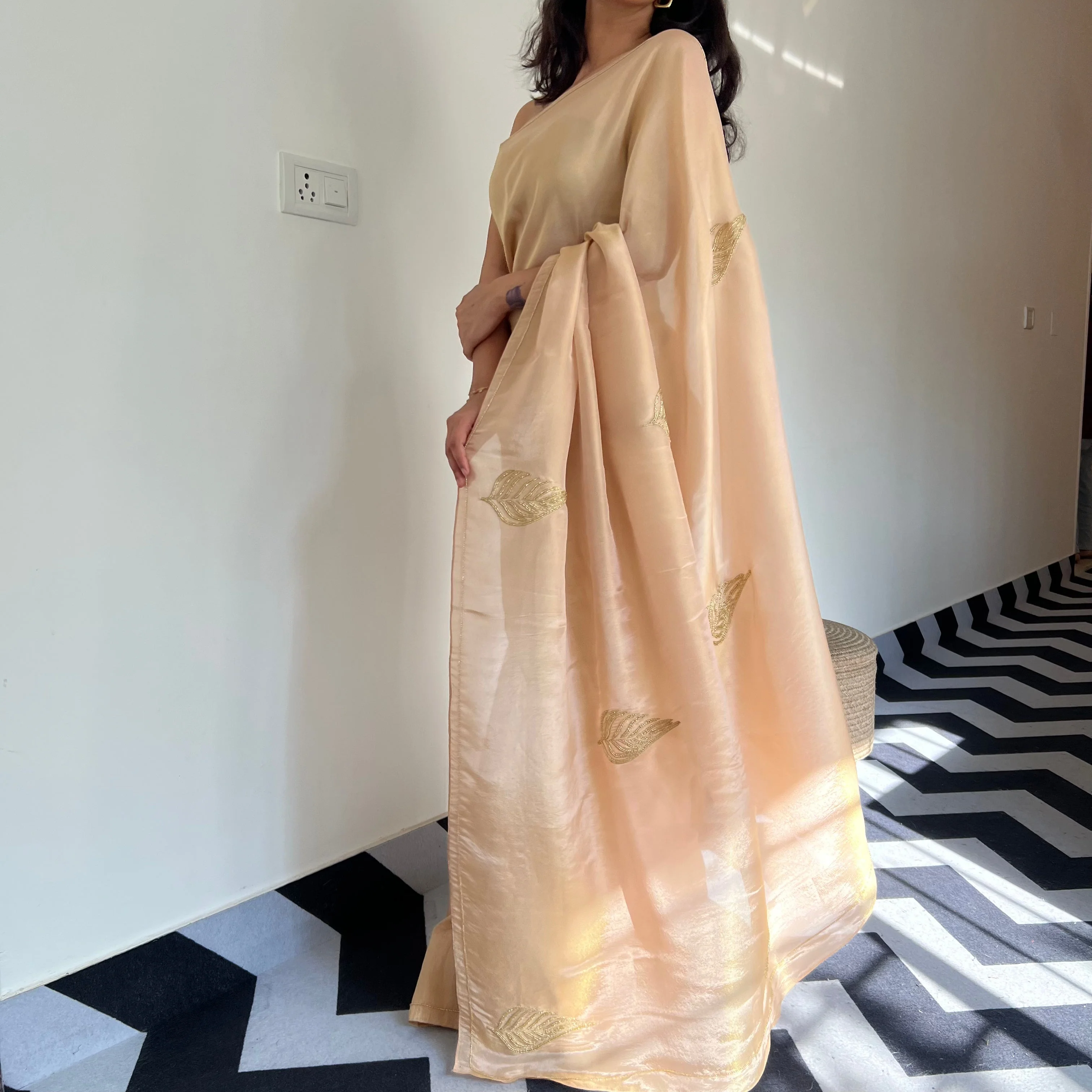 Sunset Glow Tissue Saree - Woolfily