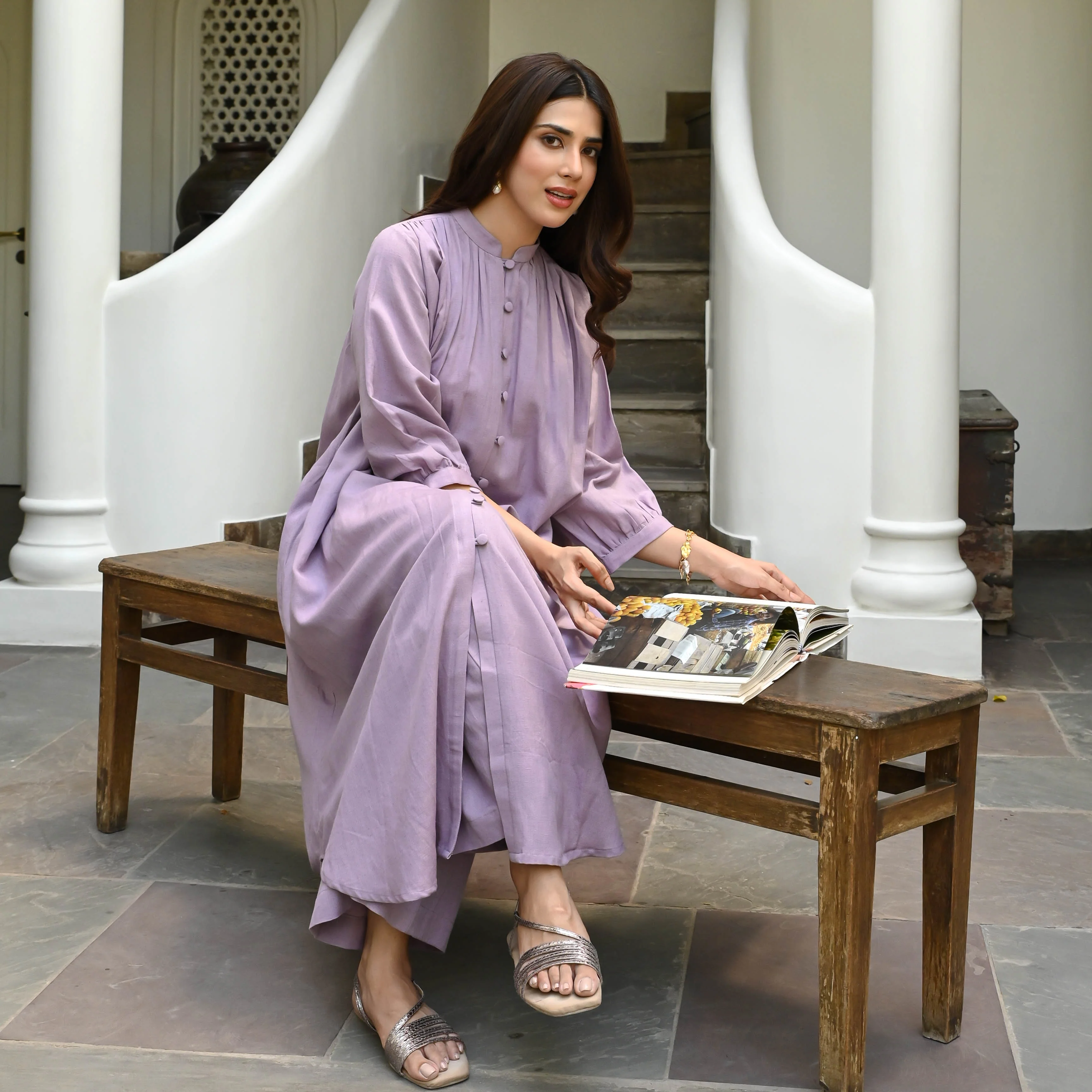 Bunaai Cotton Lilac Coord Set - Woolfily