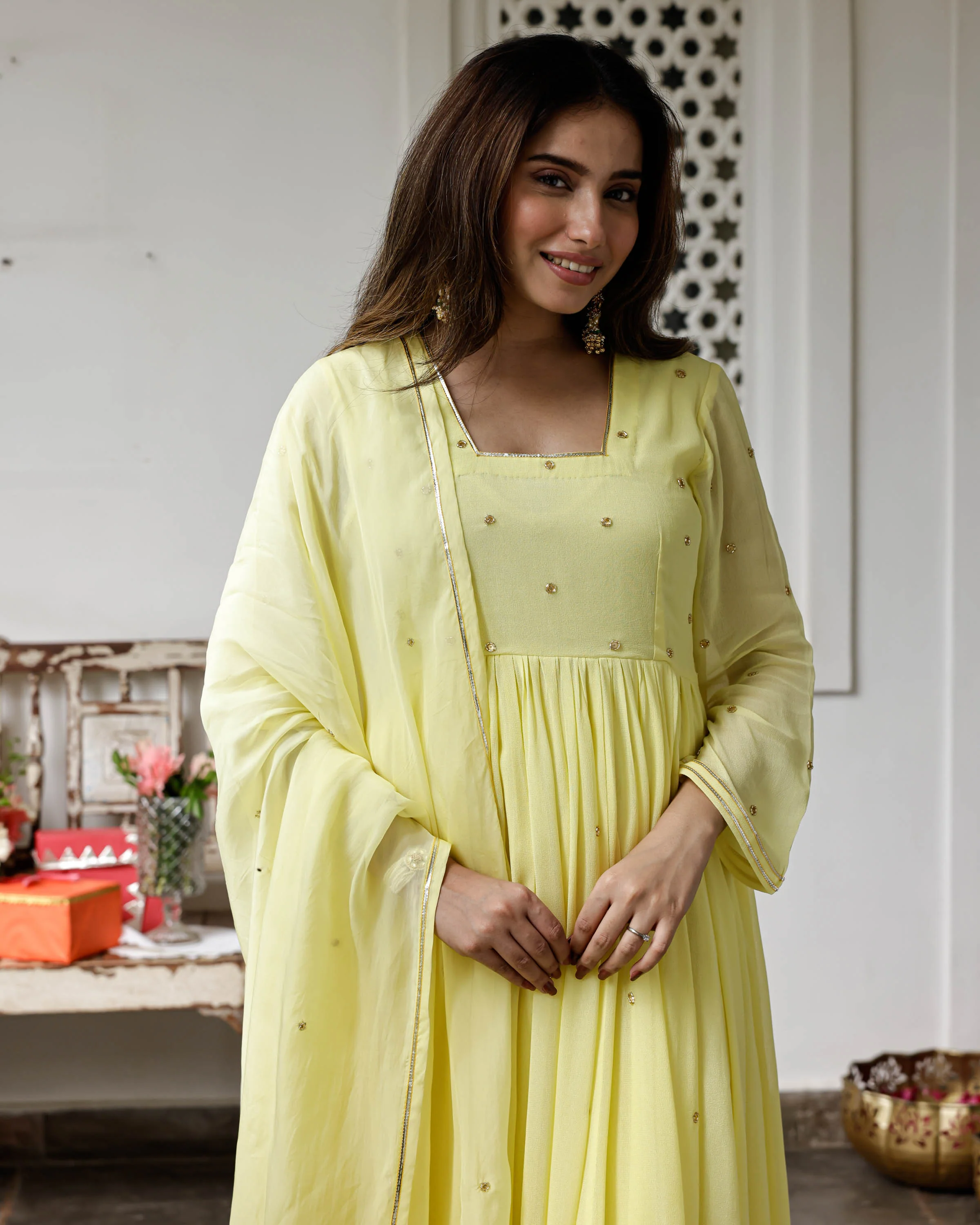 Hansini Yellow Suit Set - Woolfily